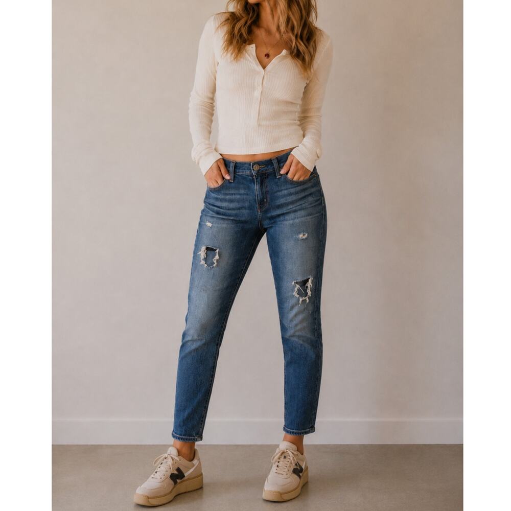 Current Elliott Anthropologie Distressed The Stiletto Low Rise Skinny Jeans 28